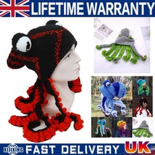 Unisex Winter Warm Knitted Hat Octopus Squid Knit Cap Beanie Fancy Dress Cap UK"