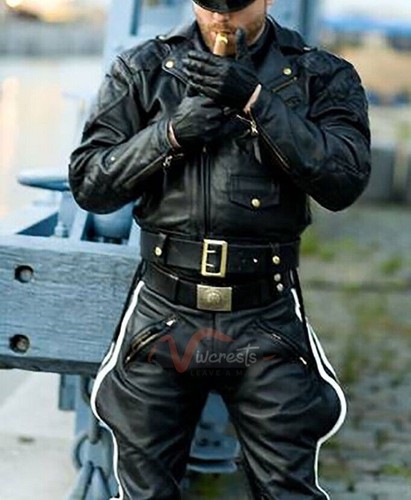 Mens genuine leather black - mens,
