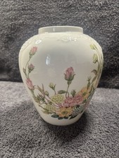 Coalport Rose Garden Bone China Lidded Ginger Jar 6.25" Tall No lid