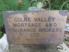 Bronze Sign Wall Plaque Colne Valley Mortgage And Insurance Brokers Colchester