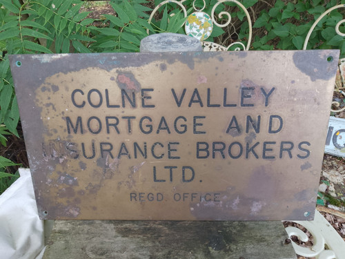 Bronze sign wall plaque colne - sign,