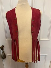Suede Pink Fringed Waistcoat
