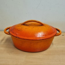 Vintage Orange Enamel Cast