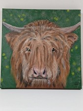 Highland cow acrylic painting - acrylic,