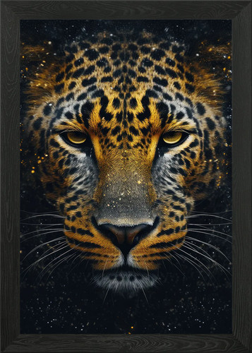 Spotted star jaguar cat framed - jaguar,
