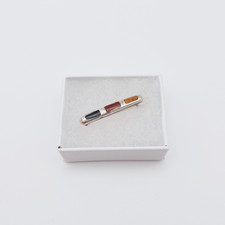 Multistone Bar Brooch in Sterling Silver - Jasper and Bloodstone by James Fenton