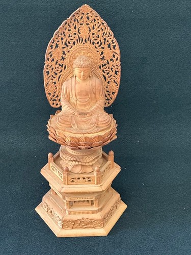 Wooden carved buddha statue - wooden,