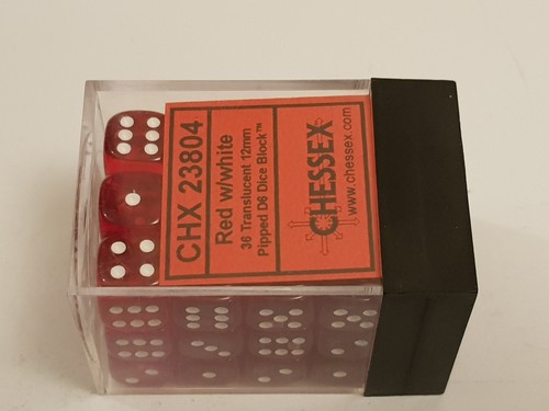 Chessex red white dice - white,