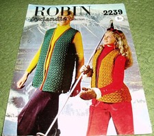 ORIGINAL VINTAGE ROBIN ICELANDIC COLLECTION KNITTING PATTERN No.2239 WAISTCOATS