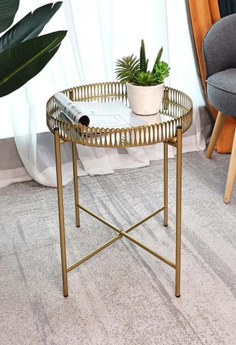 Round tray table - with, mirrored