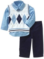 Infant Boys Blue Argyle 3