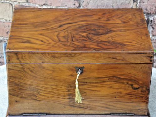 Walnut stationery box with