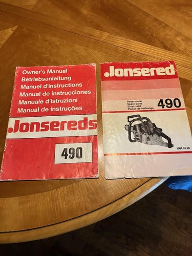 Jonsered 490 owners manual - manual, and