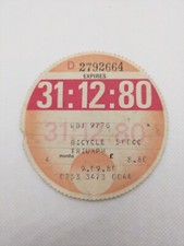 Vintage TRIUMPH Motorbike 1980 LVLO Original Old Road Car Cars Tax Disc Rare