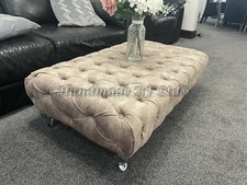 Handmade 3D Designer High Quality Large Chesterfield  Footstool Coffee Table 