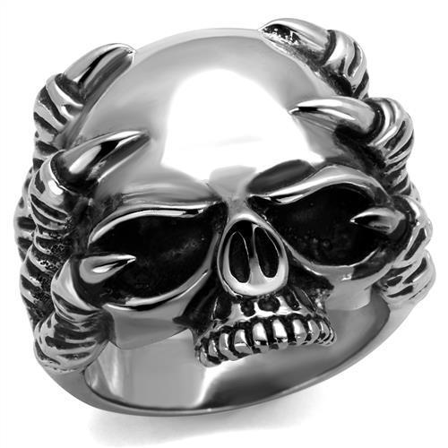 Mens skull ring claw stone - mens,