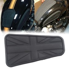Fuel Gas Tank Knee Center Pads Protector Black Union Jack Decal For Triumph T100