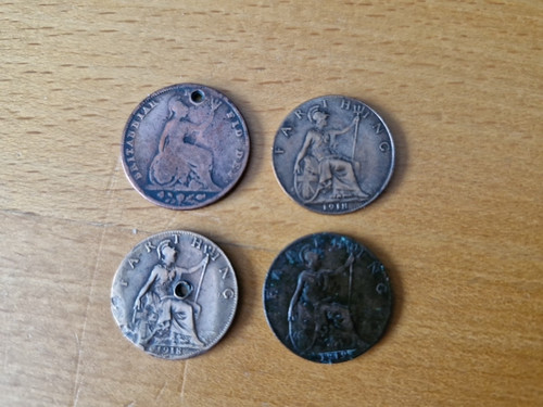 Set vintage uk farthing - set,