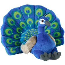 ECO PEACOCK WILD REPUBLIC 30 CMS CUDDLEKINS CUDDLY SOFT TOY TEDDY BEAR BIRD
