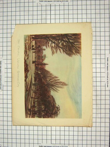 Original old antique print - old,