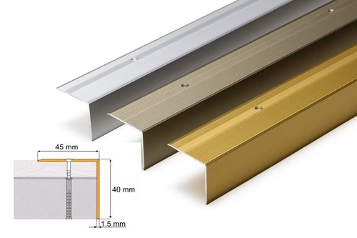Aluminium stair nosing 45mm - 45mm, x