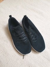 Lightweight PRIMARK men Black/White Knitted Fabric Sport Shoes,Trainers  UK 8