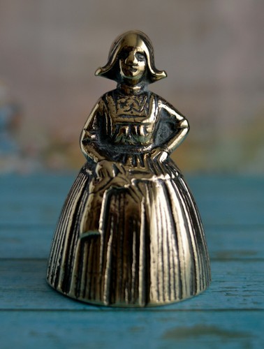 Vintage polished brass lady - vintage,