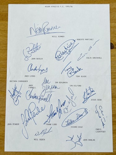 Hand signed team sheet - signed,