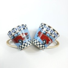 Set Of 2 Mini Epc Collectors Coffee/Tea Cup Mugs Gift Cars Motors Racer Racing