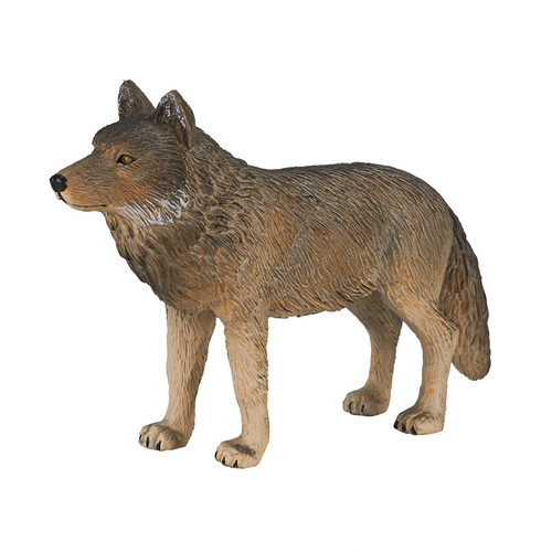 Wooden wolf figure - wolf, standing
