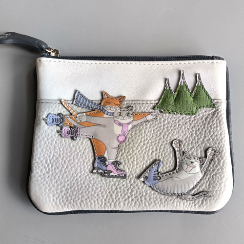 Pia cats ice skating - ice, purse