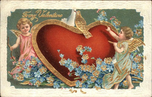 Art nouveau valentine cupid - nouveau,