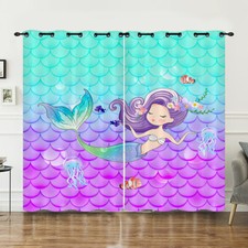 Mermaid Ocean Curtains Girl