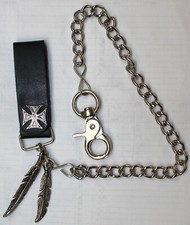 Iron cross leather wallet - iron,