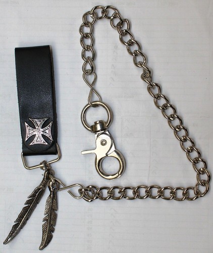 Iron cross leather wallet - iron,