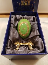 Atlas Faberge Egg Trinket Box "Glacier Lake " With Certificate Boxed vgc