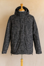 Fly53 Men’s Camo Hooded Jacket Size Med Black Grey Urban Streetwear Coat