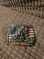 Harley-Davidson Motorcycle USA Vintage HOG WILD Belt Buckle 1993 USA