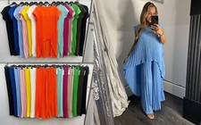Ladies Pleated High-Low Top