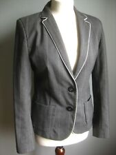 ALLSAINTS SCHOOL BLAZER JACKET 10 8  WOOL medium grey piping pinstripe Y2K