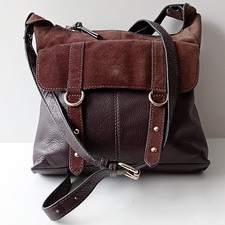 ✅Next Real Leather Suede Leather Cross Body Bag Burgundy 27/23/5 Cm