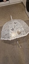 Chesoon Plastic Lace Umbrella Parasol Vintage Wedding Bridal White 