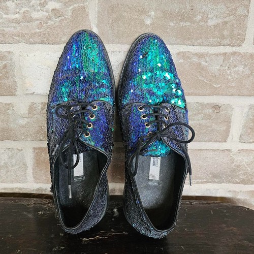 Iridescent sequin oxfords - iridescent,