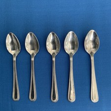 Set of 5 Housley International Stainless Steel Bead Teaspoons Tea Spoons 4.5”