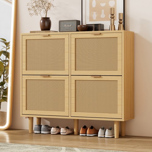 Shoe cabinet rattan - with, 4