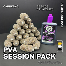 PRE TIED PVA BAGS SESSION PACK + BAIT ADDITIVE(SIX FLAVOURS) 500+ SOLD CARP KING