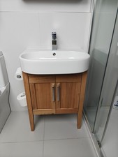 Roper Rhodes 600mm vanity unit,  basin, tap (parts KRM600AW, OV945W, MO110DNC)