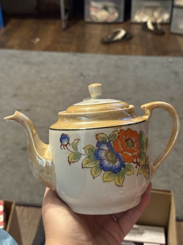 Vintage handpainted blue red - handpainted,