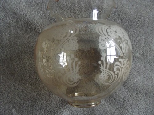 Vintage glass etched lamp