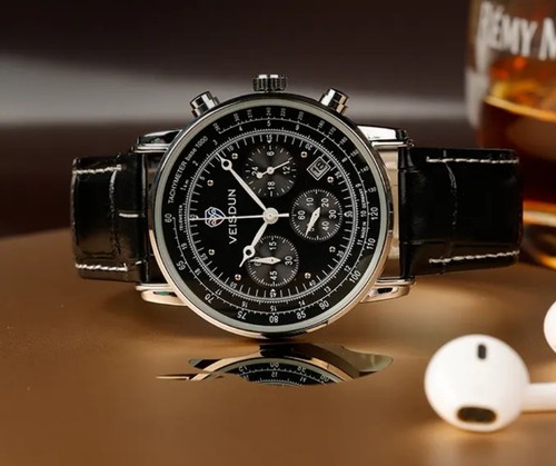 Men chronograph watch - chronograph, aviator